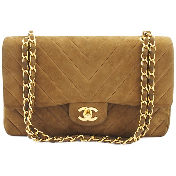 VINTAGE CHANEL THEBROWNPAPERBAG Classic suede Chanel bag